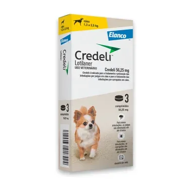 Antipulgas Credeli 56,25mg Caes 1,3 a 2,5 kg 3 comprimidos